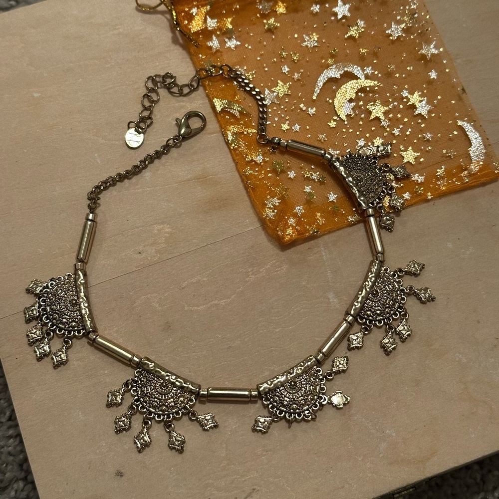 Elegant Gold Choker Necklace Handmade by Local Artist